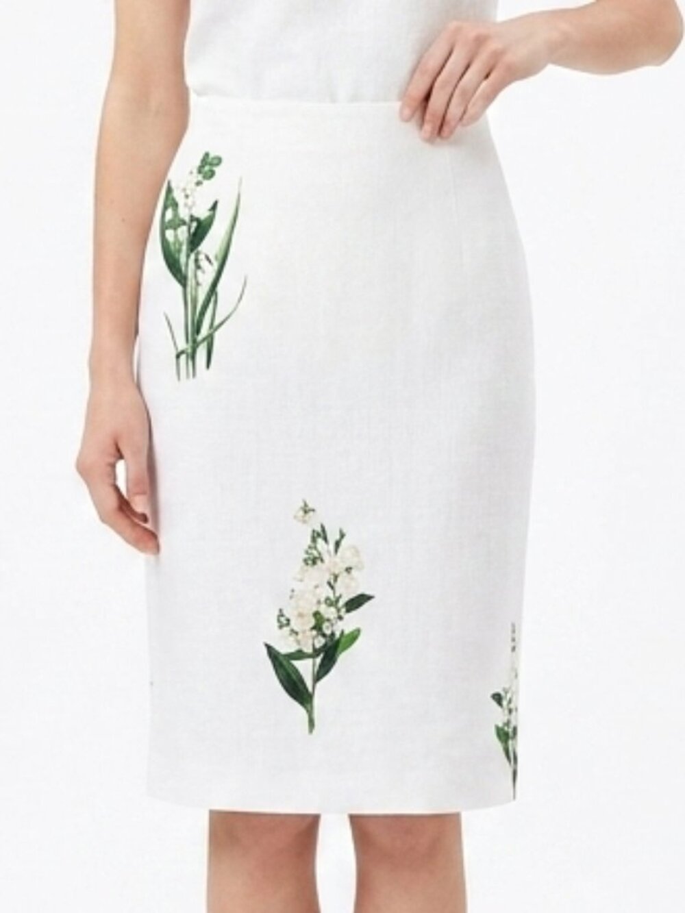 RW & Co. Floral Fitted Stretch Cotton Pencil Skirt- Sz. 0